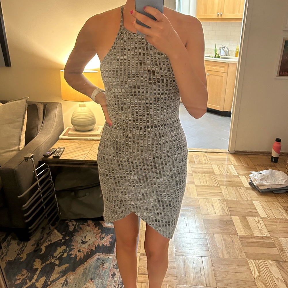 Grey midi dress